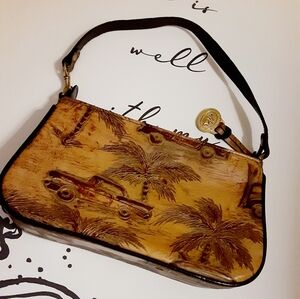 Brahmin Emma Chocolate Brown Copa Cabana Woody Car Leather